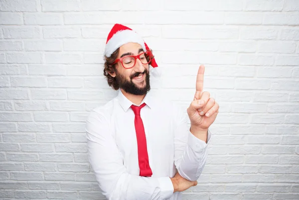 Junger Mann Gestikuliert Weihnachtskonzept — Stockfoto