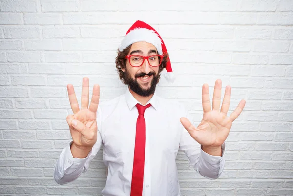 Jeune Homme Qui Gesticule Concept Noël — Photo