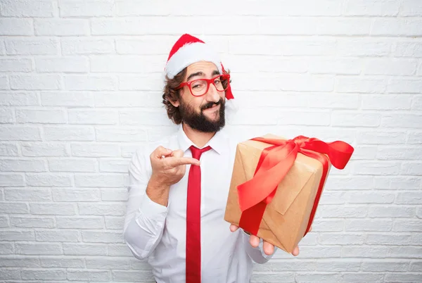 Jovem Gesticular Conceito Natal — Fotografia de Stock