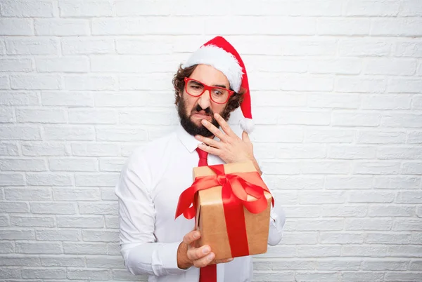 Joven Haciendo Gestos Concepto Navidad —  Fotos de Stock