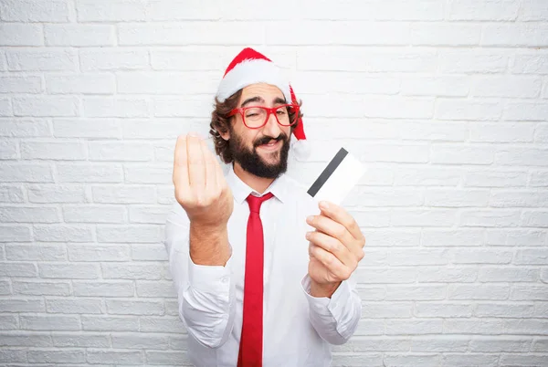 Young Man Gesturing Christmas Concept — Stock Photo, Image