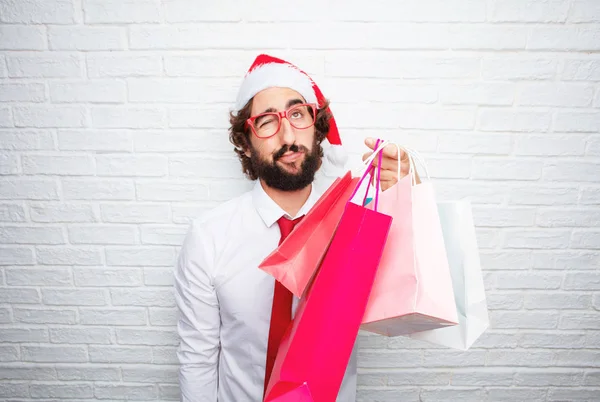 Junger Mann Gestikuliert Weihnachtskonzept — Stockfoto