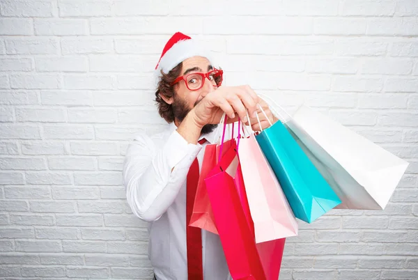 Jovem Gesticular Conceito Natal — Fotografia de Stock