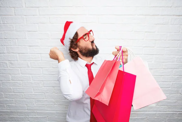 Jovem Gesticular Conceito Natal — Fotografia de Stock