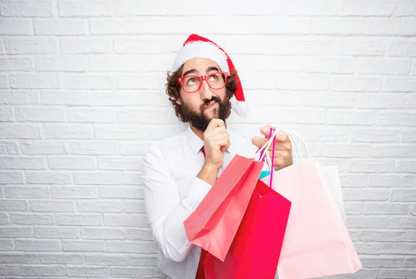 Jovem Gesticular Conceito Natal — Fotografia de Stock