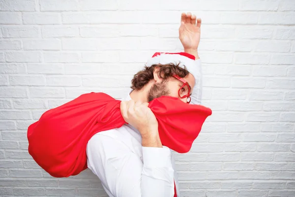 Joven Haciendo Gestos Concepto Navidad — Foto de Stock