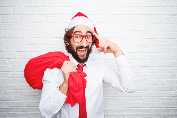 Young Man Gesturing Christmas Concept — Stock Photo, Image