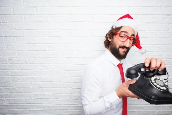 Young Man Gesturing Christmas Concept — Stock Photo, Image