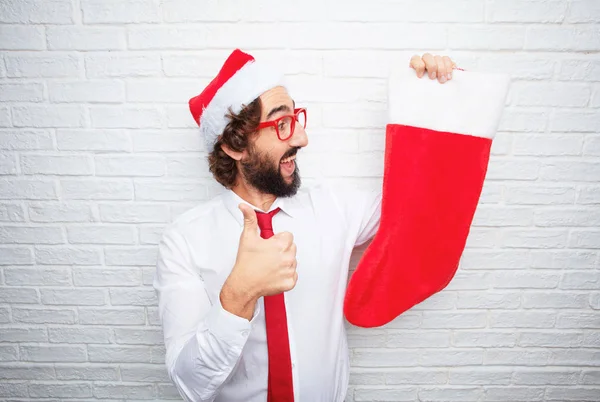 Joven Haciendo Gestos Concepto Navidad —  Fotos de Stock