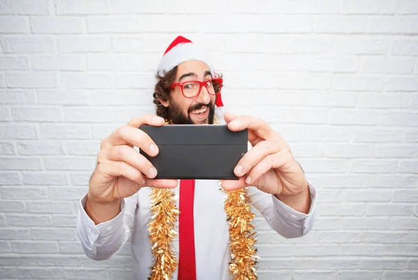 Junger Mann Gestikuliert Weihnachtskonzept — Stockfoto