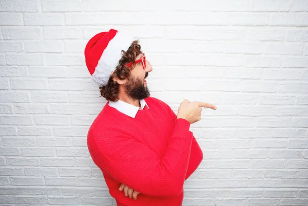 Jovem Gesticular Conceito Natal — Fotografia de Stock