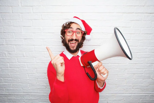 Junger Mann Gestikuliert Weihnachtskonzept — Stockfoto