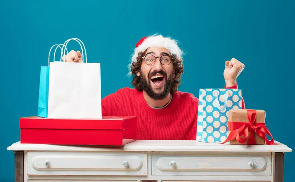 Joven Con Regalos Concepto Navidad —  Fotos de Stock