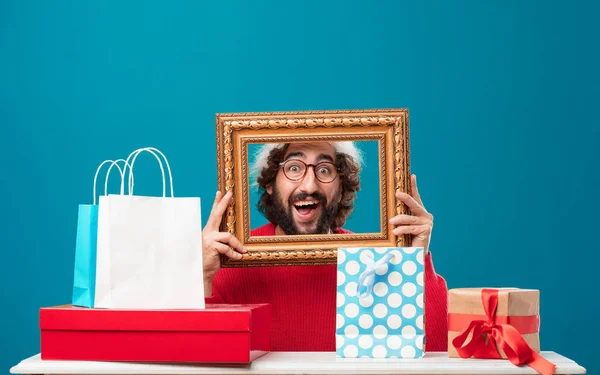 Junger Mann Mit Geschenken Weihnachtskonzept — Stockfoto