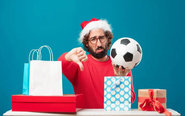 Jovem Com Presentes Conceito Natal — Fotografia de Stock