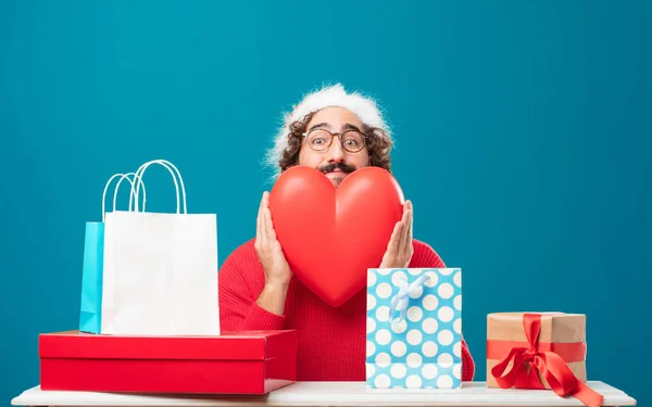 Young Man Gifts Christmas Concept — Stock Photo, Image