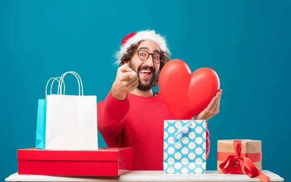 Junger Mann Mit Geschenken Weihnachtskonzept — Stockfoto