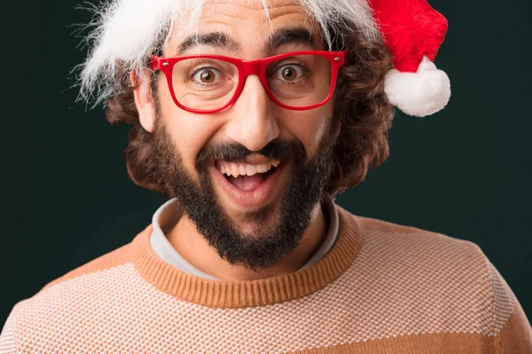 Junger Verrückter Mit Weihnachtskonzept — Stockfoto