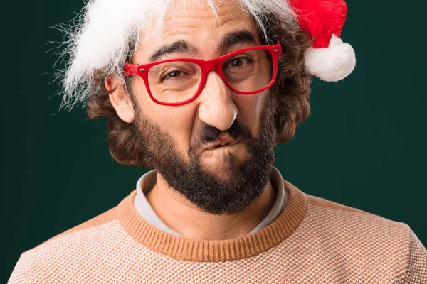 Gek Jongeman Met Kerstmis Concept — Stockfoto