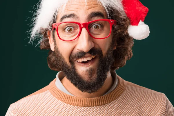 Junger Verrückter Mit Weihnachtskonzept — Stockfoto