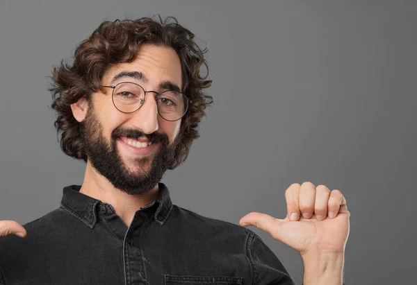 Young Cool Bearded Man Posing — Stock Photo, Image