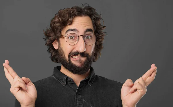 Young Cool Bearded Man Posing — Stock Photo, Image