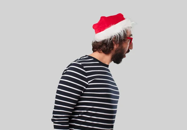 Jeune Fou Gesticule Concept Noël — Photo