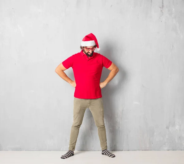 Genç Deli Adam Tam Vücut Noel Kavramı — Stok fotoğraf