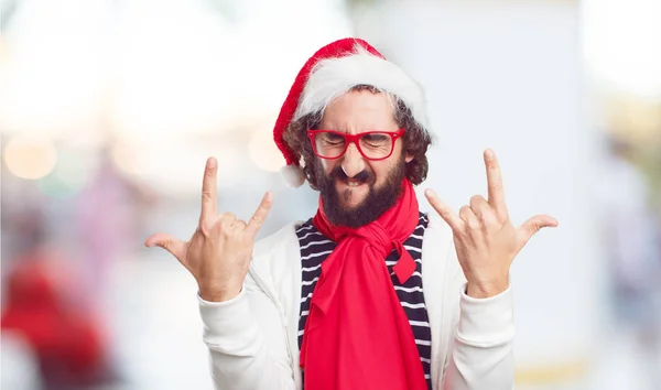 サンタの帽子の若い男 クリスマス コンセプト — ストック写真