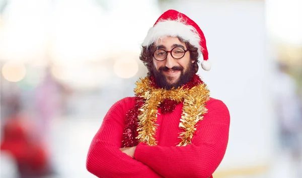 Junger Mann Mit Weihnachtsmütze Weihnachtskonzept — Stockfoto