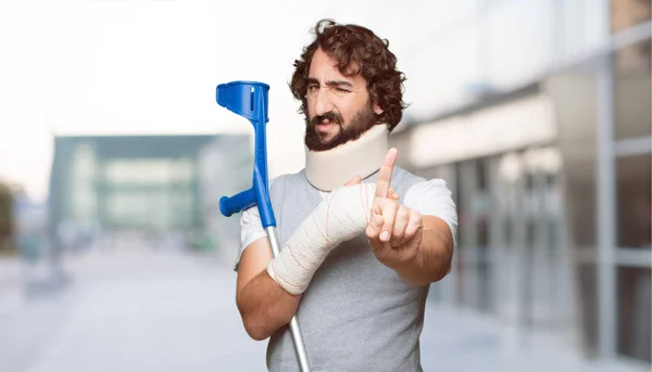 Young Man Broken Bones Injury Victim Accident Concept — Stock Photo, Image