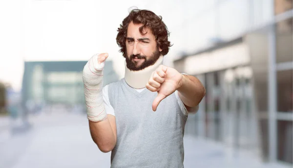 Young Man Broken Bones Injury Victim Accident Concept — Stock Photo, Image