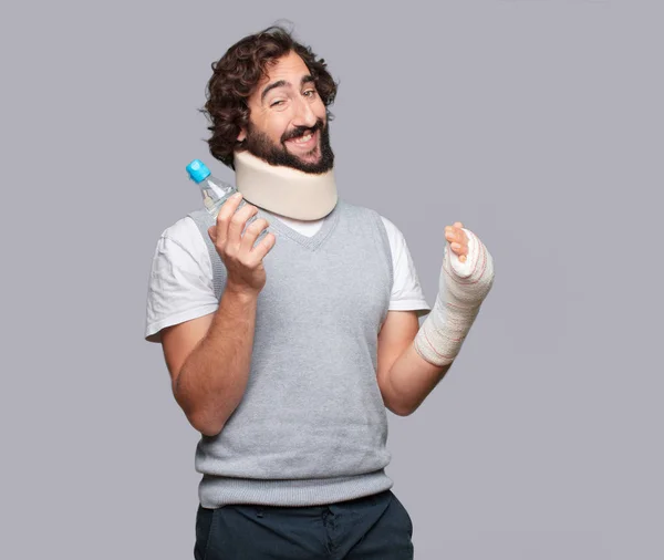 Young Man Broken Bones Injury Victim Accident Concept — Stock Photo, Image