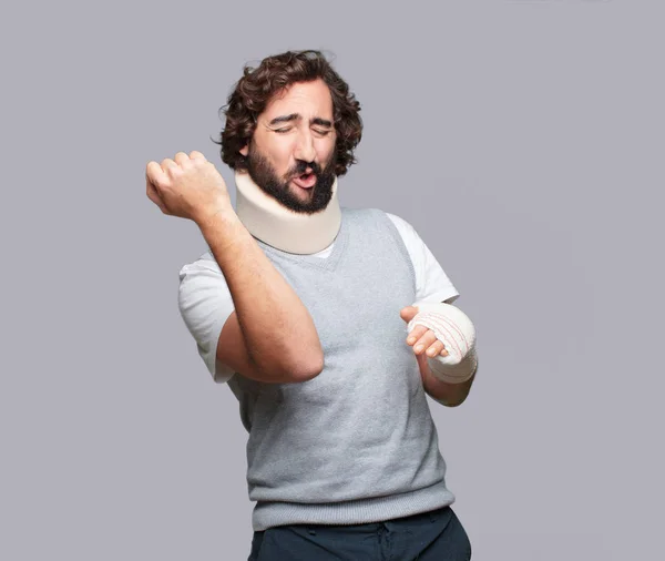 Young Man Broken Bones Injury Victim Accident Concept — Stock Photo, Image