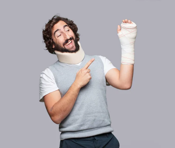 Young Man Broken Bones Injury Victim Accident Concept — Stock Photo, Image