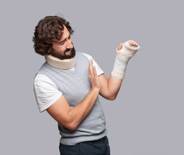 Young Man Broken Bones Injury Victim Accident Concept — Stock Photo, Image