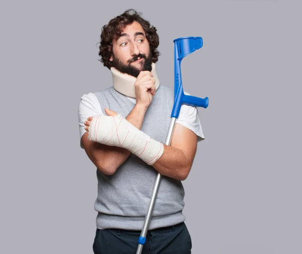 Young Man Broken Bones Injury Victim Accident Concept — Stock Photo, Image