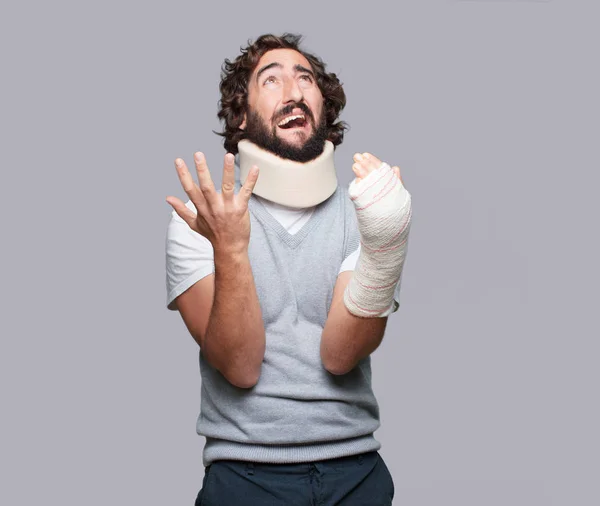 Young Man Broken Bones Injury Victim Accident Concept — Stock Photo, Image