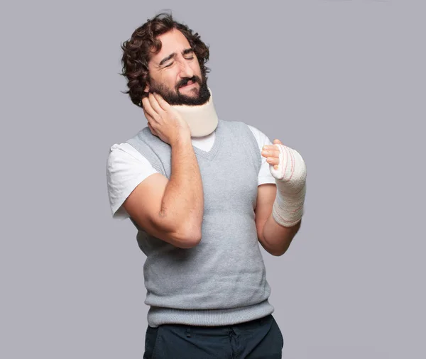 Young Man Broken Bones Injury Victim Accident Concept — Stock Photo, Image