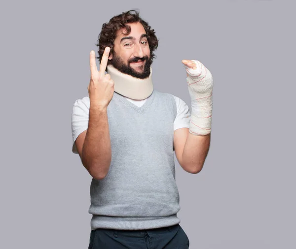 Mladý Muž Zlomené Kosti Zranění Obětí Nehody Konceptu — Stock fotografie