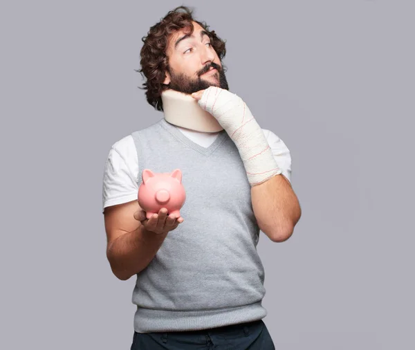 Young Man Broken Bones Injury Victim Accident Concept — Stock Photo, Image