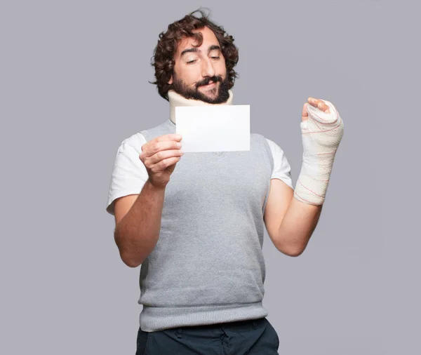 Young Man Broken Bones Injury Victim Accident Concept — Stock Photo, Image