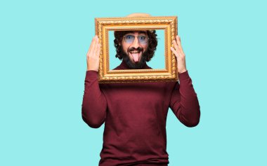 Barok bir çerçeve ile bir bere ile Fransız sanatçı