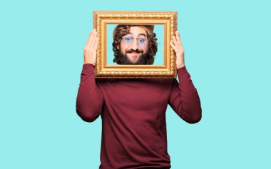 Barok bir çerçeve ile bir bere ile Fransız sanatçı