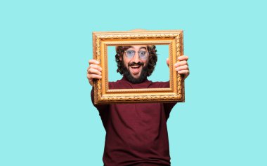 Barok bir çerçeve ile bir bere ile Fransız sanatçı