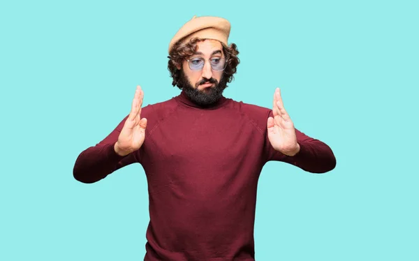 French Artist Beret Pointing — Stock Photo, Image