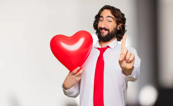 Giovane Pazzo Con Concetto San Valentino — Foto Stock