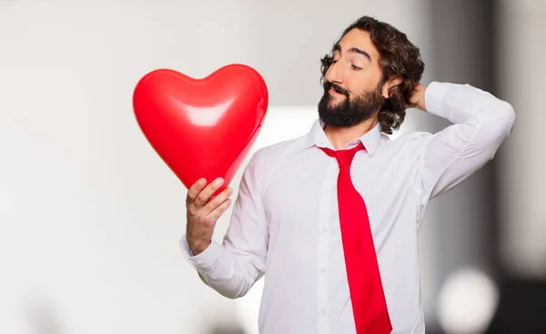 Young Crazy Man Valentines Day Concept — Stock Photo, Image