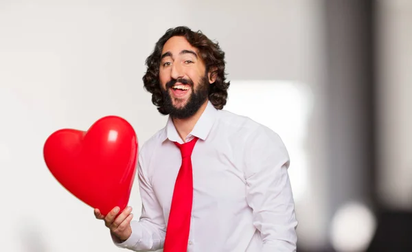 Young Crazy Man Valentines Day Concept — Stock Photo, Image