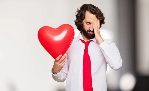 Young Crazy Man Valentines Day Concept — Stock Photo, Image